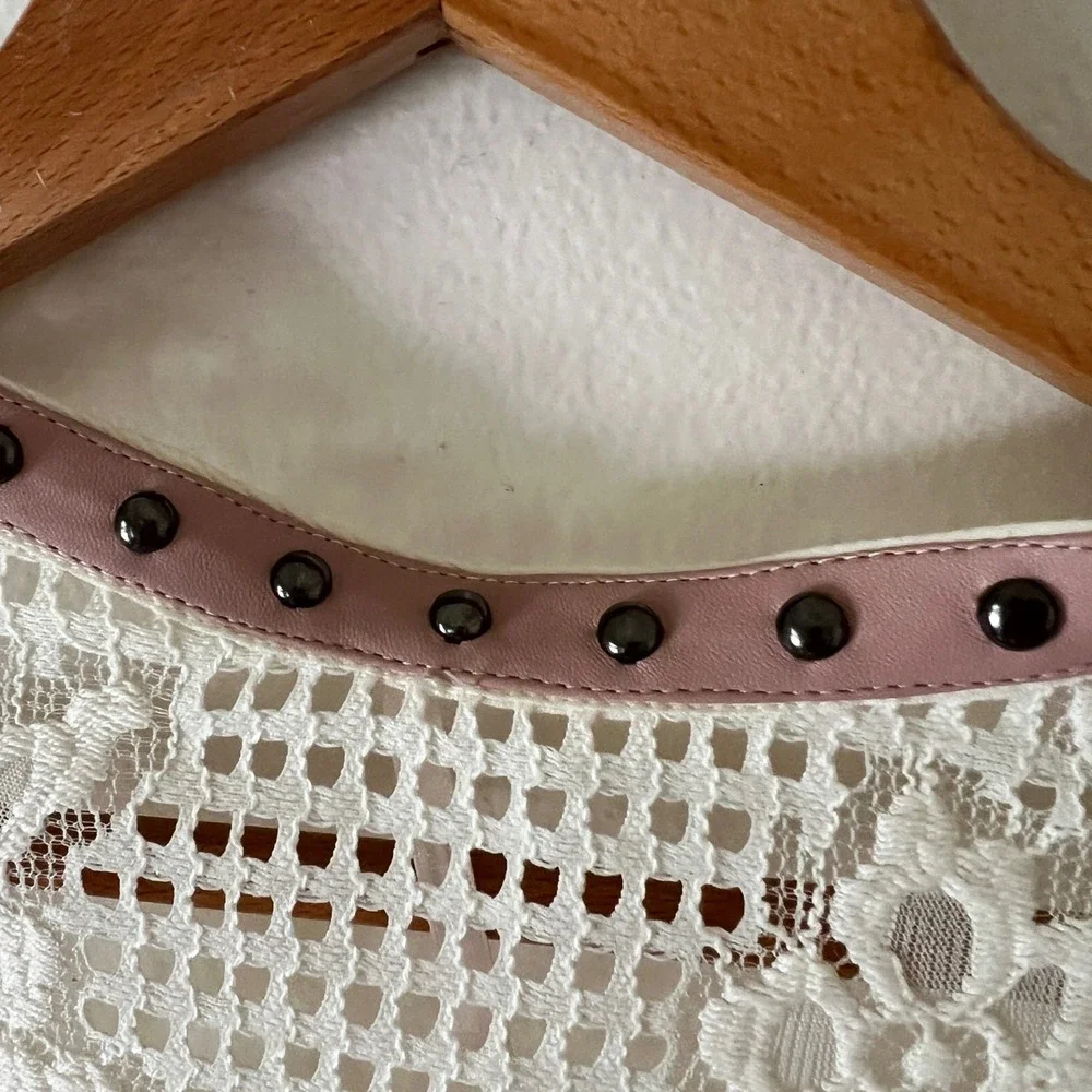 Free People Crochet Top XS Ivory Lace Crop Top NWT Festival Summer Feminine Boho